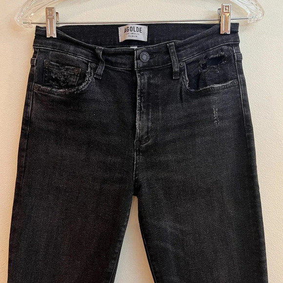 AGOLDE Sophie Crop Classic Distressed Ankle Mid Rise Skinny Jeans Women's 29 - Picture 5 of 9